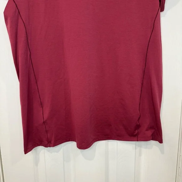 Arc'teryx Kapta Top Short Sleeve Shirt Dark Magenta Pink Womens XL Athletic - Picture 7 of 9
